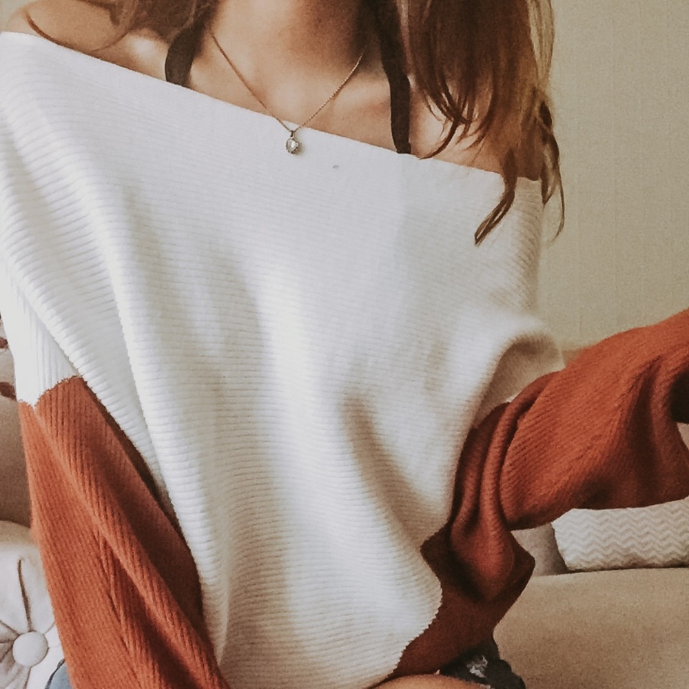 Colorblock Dloman Sleeve Sweater - Picture 2 of 4